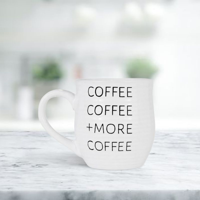Amici Home Coffee, Coffee, More Coffee Ceramic Mug, Black Letters on White Coffee/Tea Mug, Microwave & Dishwasher Safe,20-Ounce, 3 of 5
