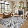 World Rug Gallery Minimal Stripe Geometric Shag Rug – Anthracite Dark Gray – Medium Pile – Cozy & Modern - 2 of 4