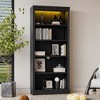 Lyngins Solid Wood Tall Cabinets with Adjustable Shelves, 5-Tier Bookcase, Versatile Storage Cabinet & Display Cabinet, Free Standing Storage Shelves - 2 of 4