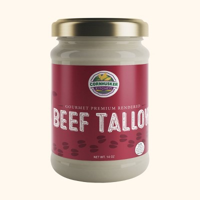 Cornhusker Kitchen Grass Fed Beef Tallow - 14oz: Estimated Smoke Point 400-450 Degrees Fahrenheit