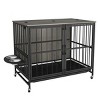 LAOTIES Modern Dog Crate Furniture,Double Door Kennel with Removable Tray And Feeding Bowls - 4 of 4
