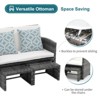 Sunsitt 3pc Outdoor Patio Loveseat with Ottoman White - 4 of 4