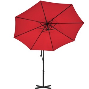 Yaheetech 10ft Patio Offset Umbrella with Crank & Cross Base for Backyard - 1 of 4