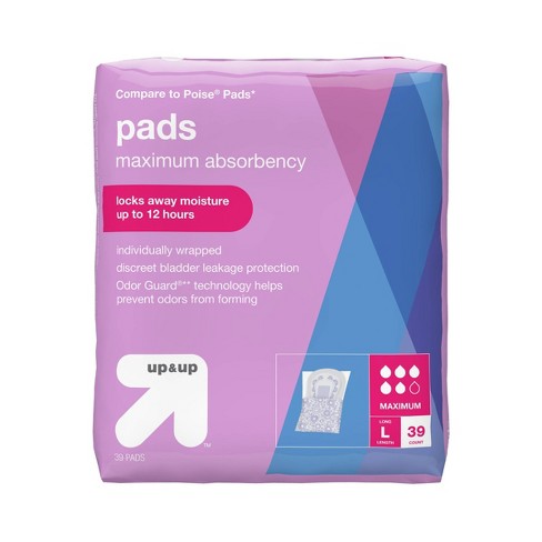 Long Incontinence Pads, Moderate Absorbency