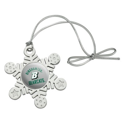Binghamton Bearcats Metal Snowflake Christmas Tree Holiday Ornament