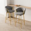 TiramisuBest Set of 2 30" Modern Swivel Velvet Dining Chairs, Comfortable High Bar Stools with 360° Rotation for Bars & Restaurants (Beige Grey) - 4 of 4