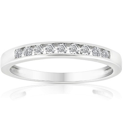 Pompeii3 1/4 Ct Diamond Channel Set Wedding Ring 10k White Gold