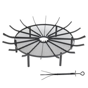 Aoodor Fire Grate Log Grate, Round Spider Wagon Wheel Firewood Grates - 1 of 4