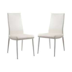 Set of 2 Hollie Contemporary Leatherette Dining Chair White - ioHOMES