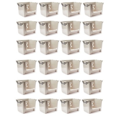 Sterilite Stackable Open Storage Bin Container, Shelf Basket, Pantry Cabinet Organizer, and Toy Bin with Handles for Home Organization, Gray