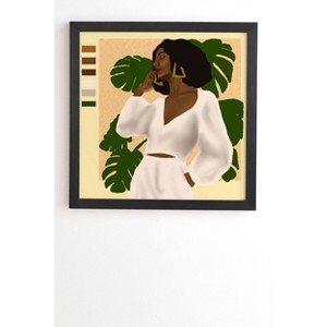 Nawaalillustrations Girl in White Framed Wall Art Black - Deny Designs - 1 of 4