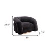 HomeRoots 37" Black And Gold Faux Shearling And Upholstered Arm Chair - 3 of 4