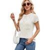 Womens Summer Tops Casual Crewneck Knit Short Sleeve Sweater Loose Fit Lightweight Shirts - 4 of 4