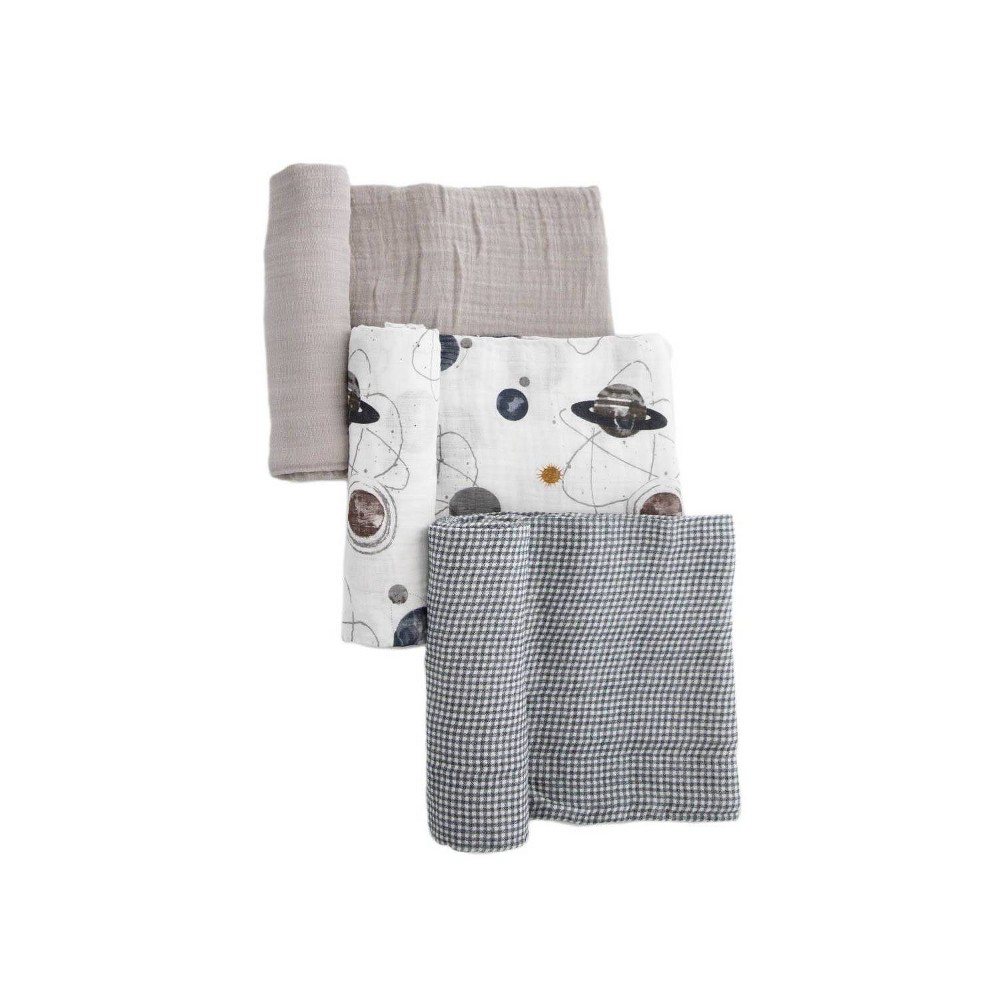 Photos - Children's Bed Linen Little Unicorn Cotton Muslin Swaddle Blanket - Planetary - 3pk