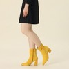 Allegra K Women's Pointy Closed Toe Size Zipper Chunky Heel Ankle Boots - 2 of 4