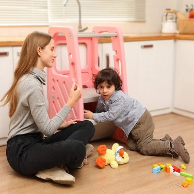 Pink Adjustable Children's Plastic Learning Step Stool
