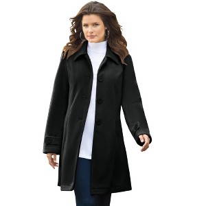 Roaman's Women's Plus Size Fleece Jacket - 1 of 4