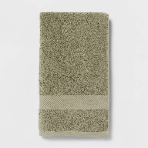 2pk Terry Plaid Hand Towel Set Yellow/Green - Threshold