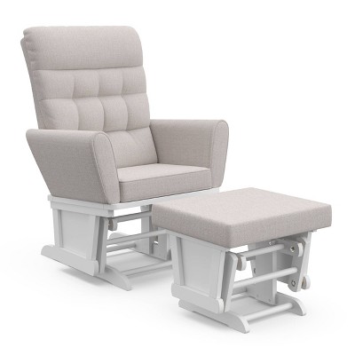 Image of Storkcraft Harmony Premium Glider and Ottoman - White/Misty Gray