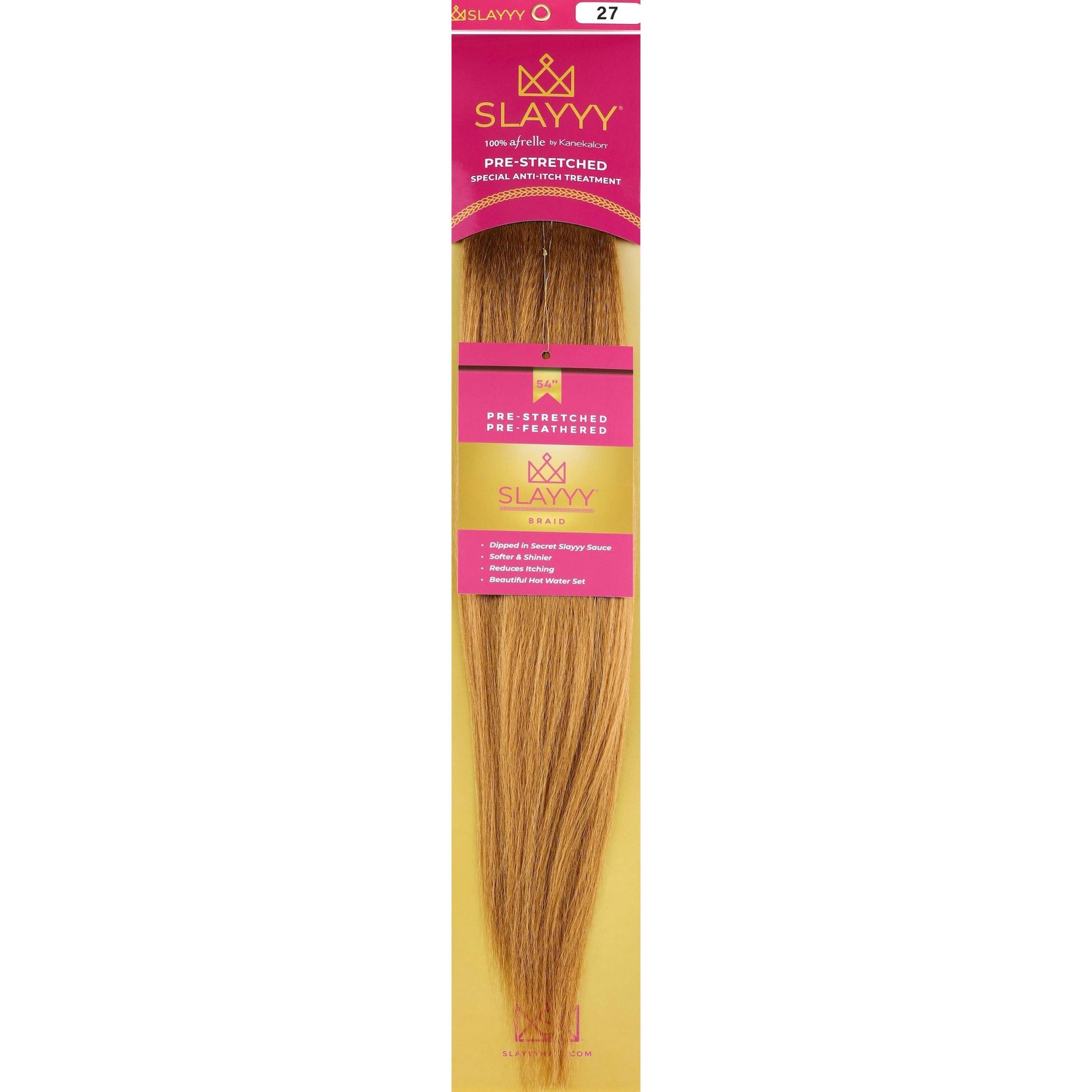 Slayyy Pre-Stretched Braids 27 Pecan Hair Extensions - 3oz