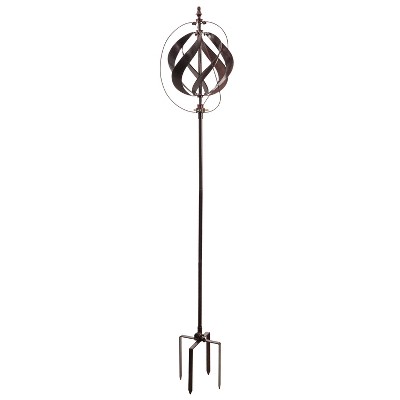 Evergreen 85.5"H Misting Wind Spinner, Copper Sphere