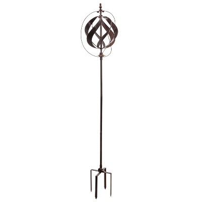 Evergreen 85.5"H Misting Wind Spinner, Copper Sphere