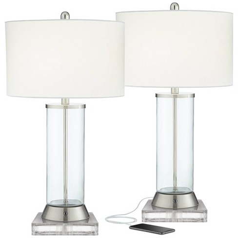 360 Lighting Watkin Modern Table Lamps Set of 2 with Square Risers 28 1/2