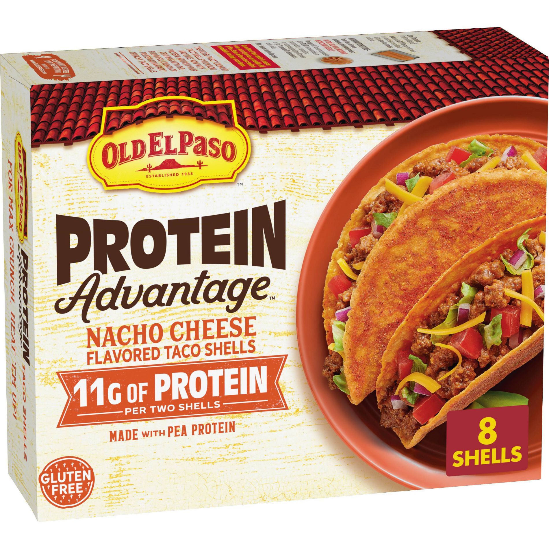 Old El Paso Protein Advantage Nacho Cheese Taco Shells - 4.52oz/8ct
