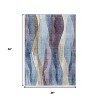 HomeRoots 3' X 5' Denim Blue And Purple Abstract Washable Indoor Outdoor Area Rug - 3 of 4