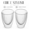 Elle Decor Ribbed Double Wall Set of 2 Coffee Cups, Ribbed Insulated Glass, Clear - image 4 of 4