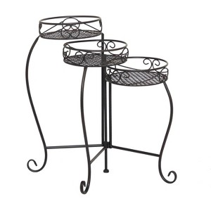 23" Wide Planter Country Cottage Iron Pot Black - CosmoLiving by Cosmopolitan: Weather-Resistant, No Assembly Required - 1 of 4