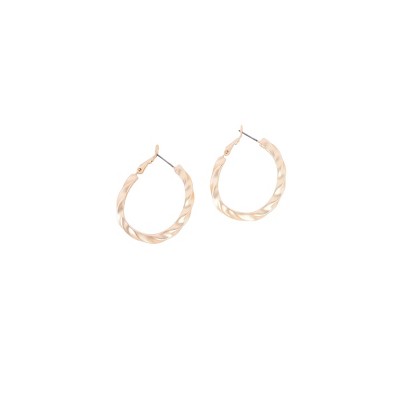 Slickblue Gold Twisted Hoop Earrings, Matte Finish, 1.4" Round Shape, Stylish Fashion Accessory