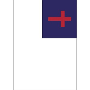Christian Red Cross on Blue and White Background 18 x 13 Rectangular Small Garden Flag - 1 of 1