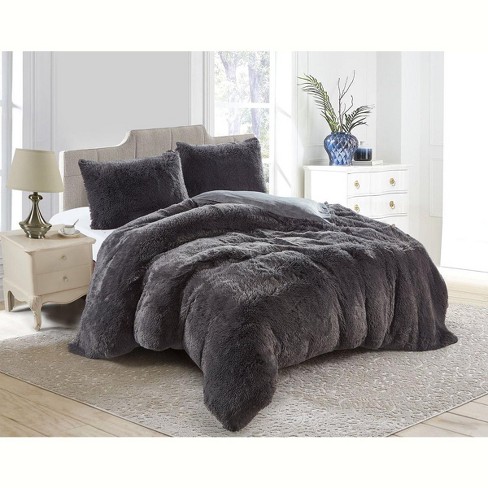 Lily Ny Luxury Super Soft Thick Warm Weighted Shaggy Faux Fur Duvet ...