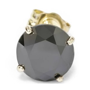 Pompeii3 2ct Black Diamond Single Stud 14K Yellow Gold - 1 of 3