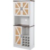 GDFStudio Pueblo 76" Tall Rustic Faux Rattan Wine Cabinet with 12 Wine Storage Compartments and Glass Holders - 4 of 4