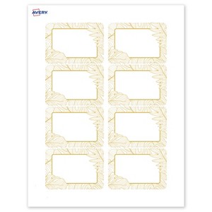 Avery Rectangle Adhesive Name Badges, Gold Florals, 2-1/3" x 3-3/8" - 1 of 4