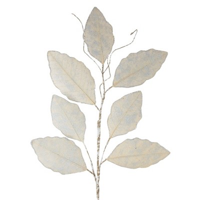 Elegant Silver and Gold Magnolia Leaf Spray Set of 12