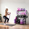 MOEPISY 3 Tier Workout Storage Stand for Dumbbells & Kettlebells, Medicine Ball Holder - 2 of 4
