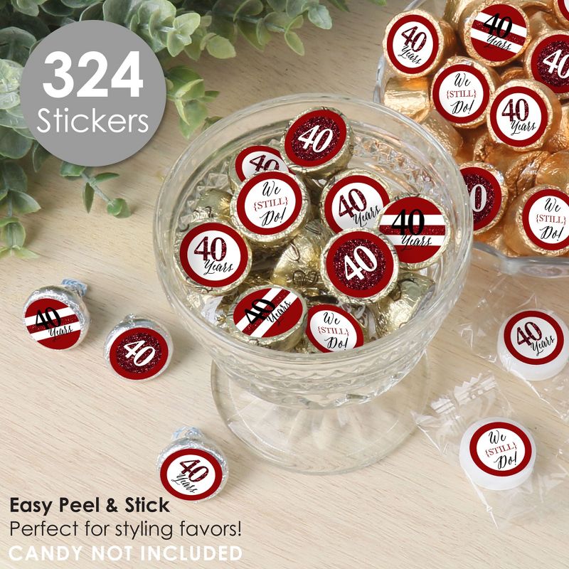 Big Dot of Happiness We Still Do - 40th Wedding Anniversary - Anniversary Party Small Round Candy Stickers - Party Favor Labels - 324 Count, 2 of 8
