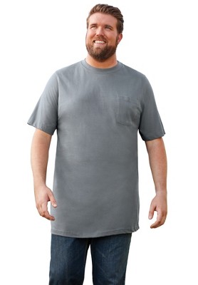 Boulder Creek by KingSize  Heavyweight Longer-Length Pocket Crewneck T-Shirt