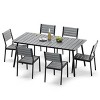 Crestlive Products Patio Outdoor Dining Set with Armless Chairs Wooden-Like Top & Aluminum Frame & Umbrella Hole - 2 of 4