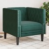 vidaXL Chesterfield Sofa Chair - Dark Green Velvet Upholstered Armchair with Sturdy Legs for Living Room - 28"x29.3"x27.8" - 2 of 4