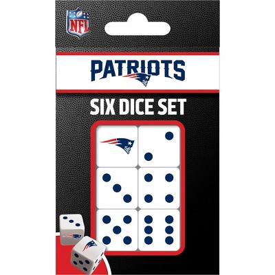 MasterPieces Officially Licensed NFL New England Patriots - 6 Piece D6 Gaming Dice Set Ages 6 and Up