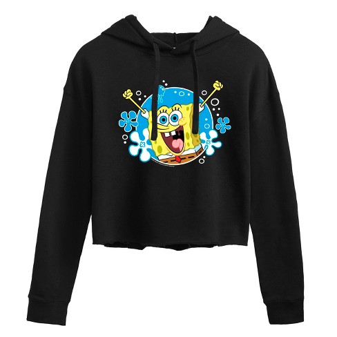 Women's - SpongeBob SquarePants - Yay Spongebob Pose Cropped Graphic Hoodie - image 1 of 4