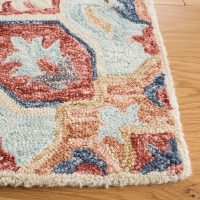 Elegance Hand-Tufted Wool Area Rug in Beige & Rust, 8' x 10'