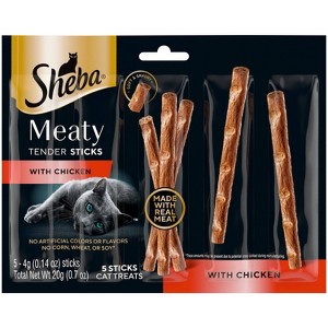 Sheba Meaty Tender Sticks with Chicken Jerky Cat Treats - 0.7oz/5ct - 1 of 4
