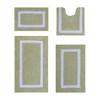 Hotel Bath Rug 100% Premium Cotton Tufted Weave Two Tone Reversible 4 Piece Bathroom Rug Set, Super Soft & Water Absorbent, Machine Washable Bathmat - 2 of 4