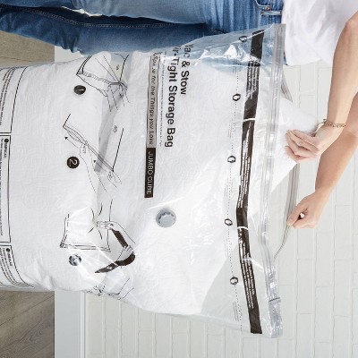 Clear Air-Tight Hand Roll Vacuum Storage Bags, 4 Pack