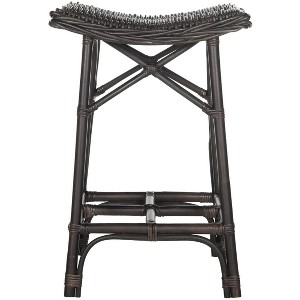 Amara Wicker Bar Stool - SEA7012 - Brown - Safavieh - 1 of 4